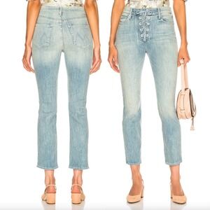 MOTHER The Lace Up Dazzler Ankle Jeans in Tinge